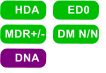 HDA    ED0 MDR+/- DM N/N    DNA